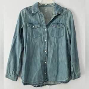 GAP Girls Denim Collared Button Up (Girls Size XL)